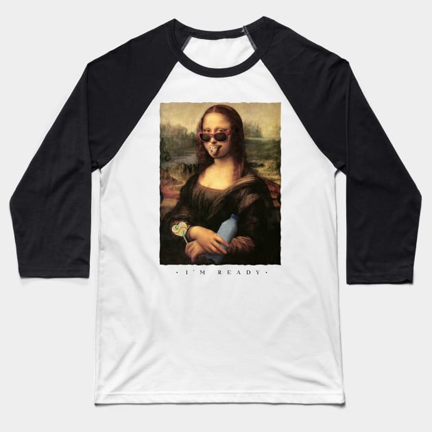 Modern Mona Lisa party Baseball T-Shirt by elaissiiliass